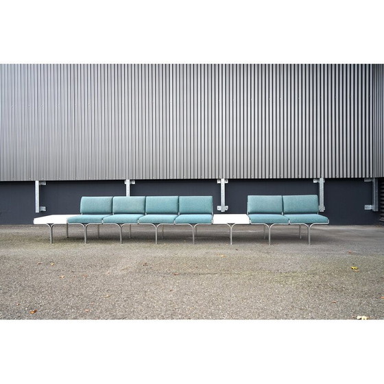 Image 1 of Paire de canapés vintage en aluminium à 3 places par John Behringer pour J.G Furniture, 1960