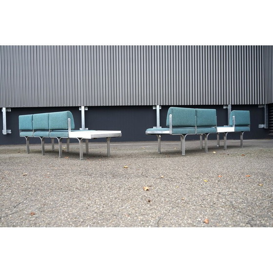Image 1 of Paire de canapés vintage en aluminium à 3 places par John Behringer pour J.G Furniture, 1960
