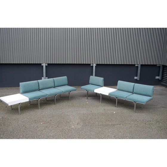 Image 1 of Paire de canapés vintage en aluminium à 3 places par John Behringer pour J.G Furniture, 1960