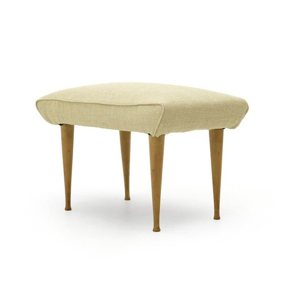 Image 1 of Tabouret vintage avec pieds en bois, 1950