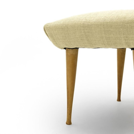 Image 1 of Tabouret vintage avec pieds en bois, 1950