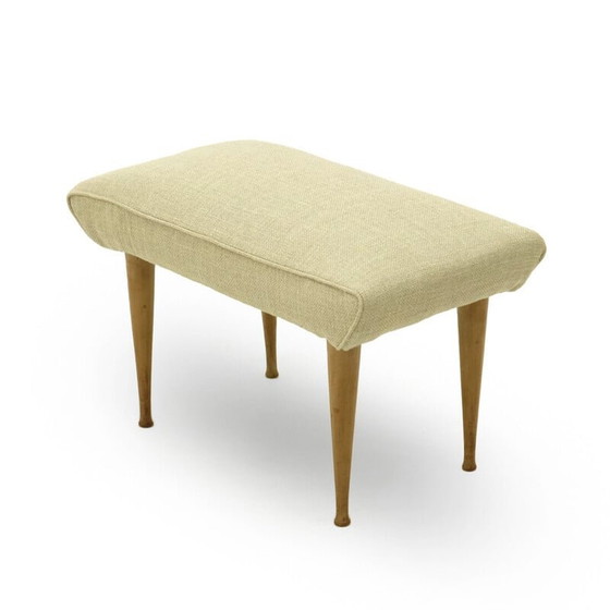 Image 1 of Tabouret vintage avec pieds en bois, 1950