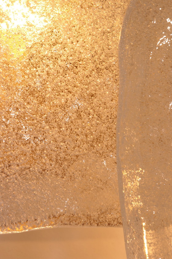 Image 1 of Appliques murales élégantes en verre glacé du milieu du siècle par J.T. Kalmar, Autriche (années 1960)