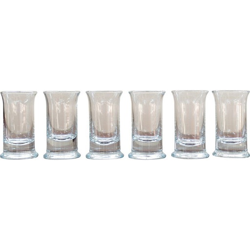 Lot de 6 verres à liqueur en cristal vintage, Italie 1970