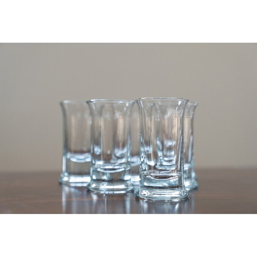 Lot de 6 verres à liqueur en cristal vintage, Italie 1970