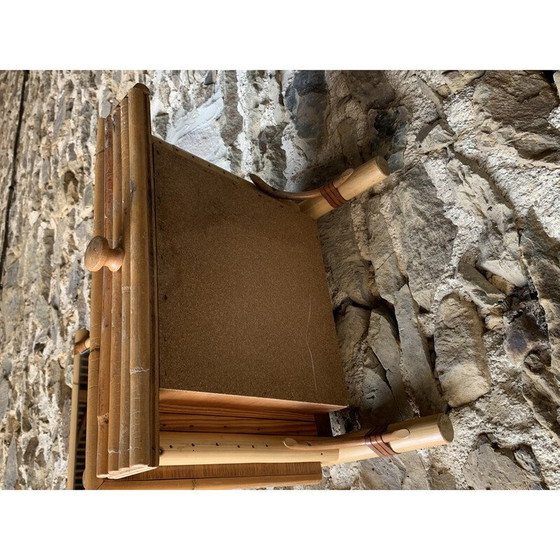 Image 1 of Miroir mural vintage avec 1 tiroir en rotin