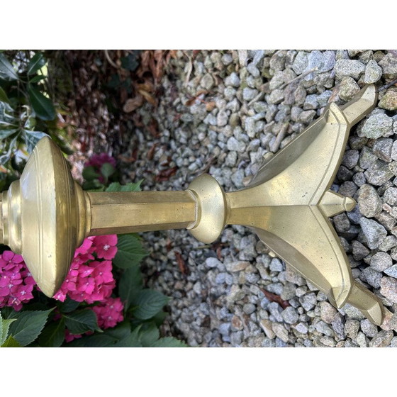 Image 1 of Chandelier vintage en laiton, 1940-1950