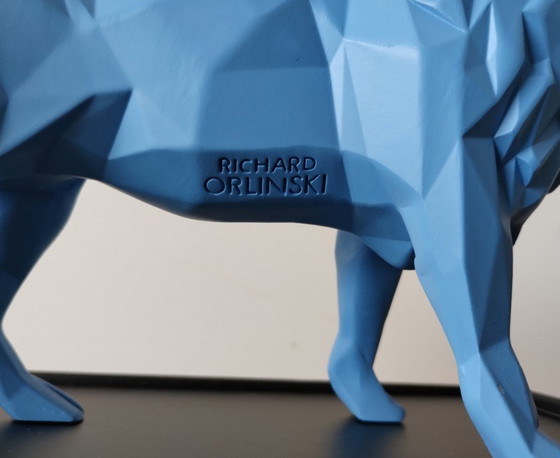 Image 1 of Richard Orlinski Lion Spirit Bleu mat