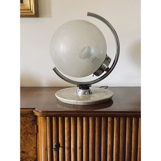 Image 1 of Lampe de table sphérique en verre de Murano pour Mazzega, Italie 1970