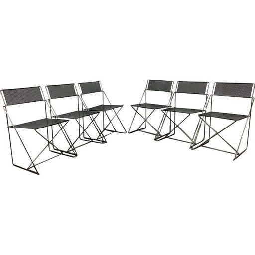 Ensemble de 6 chaises vintage X-Line par Niels Jorgen pour Magis, Italie 1980