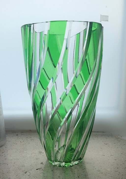 Vase en cristal de verre taillé Joh. Oertel