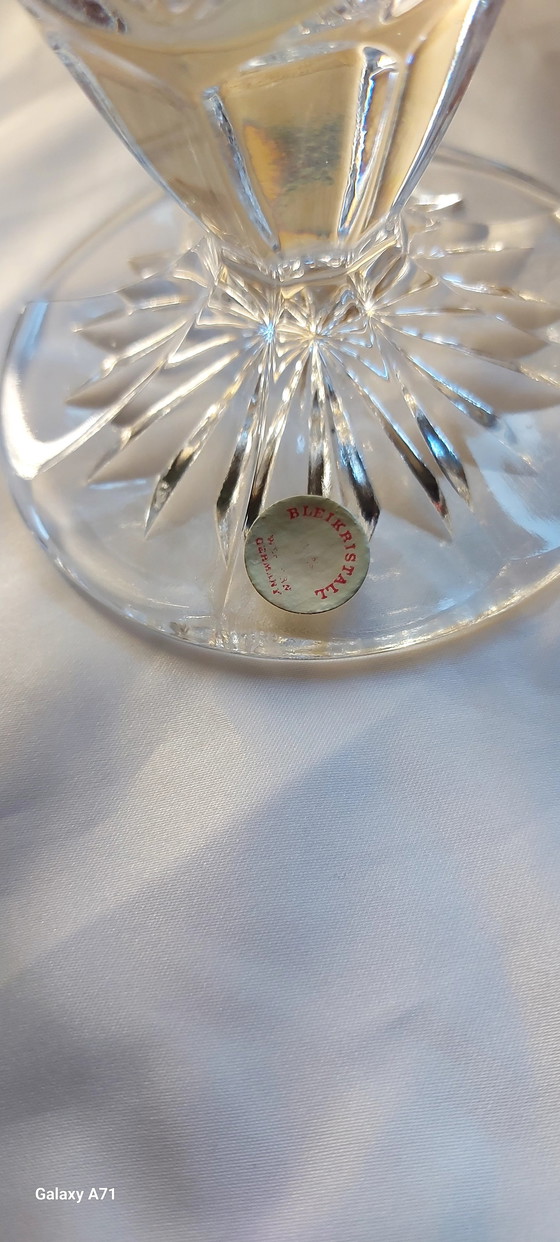 Image 1 of Paire Coupes À Glaces En Cristal De Plomb Ciselé 