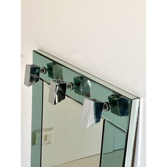 Image 1 of Miroir mural vintage vert d'eau, 1970