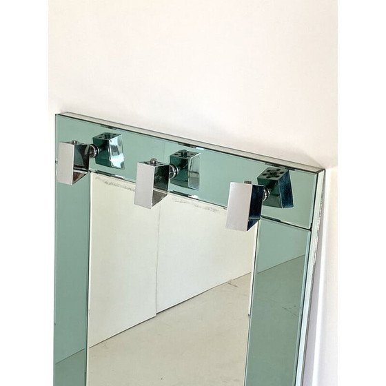 Image 1 of Miroir mural vintage vert d'eau, 1970