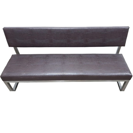 Image 1 of Canapé vintage en cuir skaï et imprimé croco