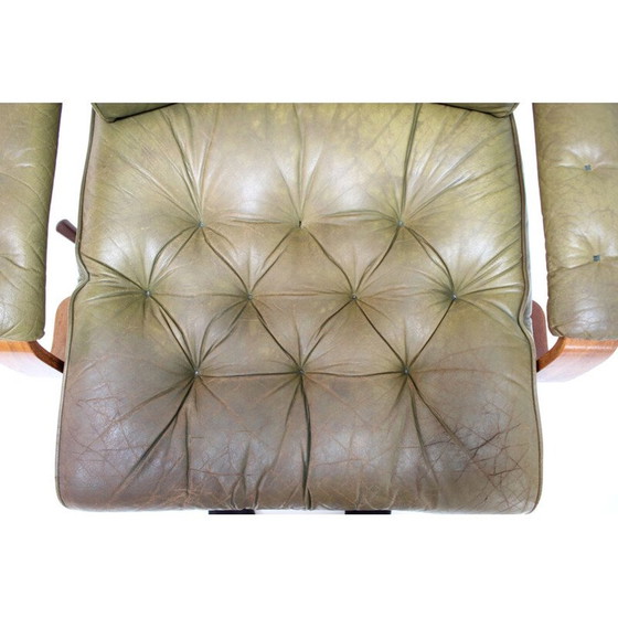 Image 1 of Fauteuil vintage avec repose-pieds en cuir Suède