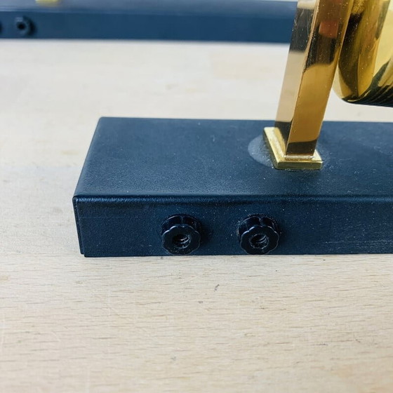 Image 1 of Paire d'appliques vintage en métal et opaline blanche, années 1950