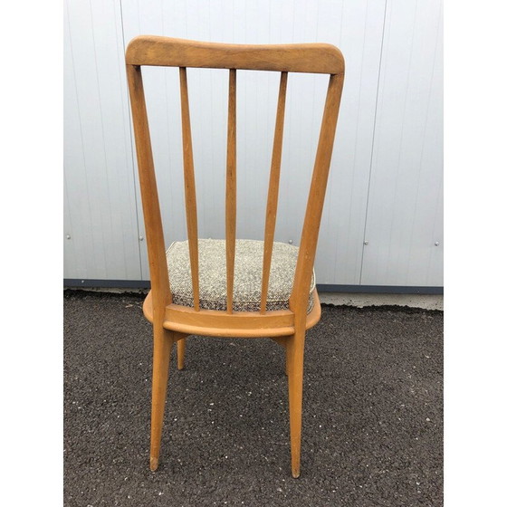 Image 1 of Ensemble de 5 chaises vintage en vinyle et bois 1950
