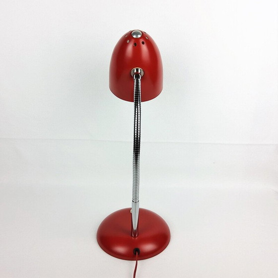 Image 1 of Lampe vintage Bauhaus en métal rouge 1950