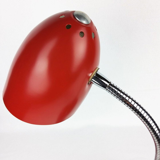 Image 1 of Lampe vintage Bauhaus en métal rouge 1950