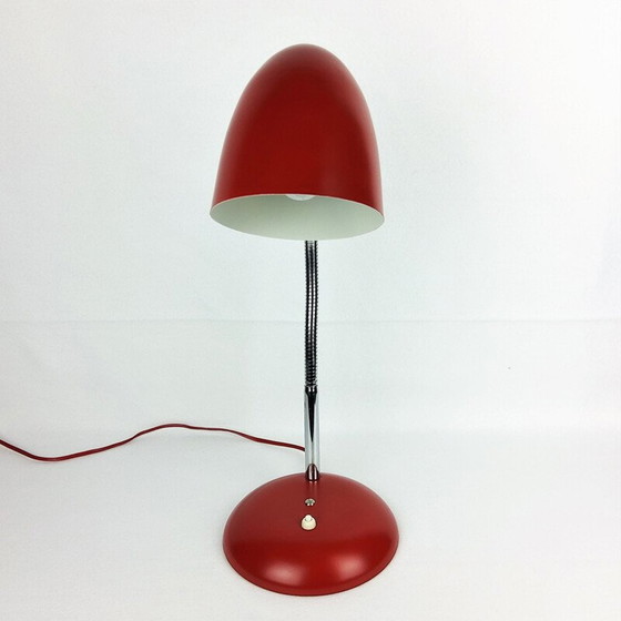 Image 1 of Lampe vintage Bauhaus en métal rouge 1950
