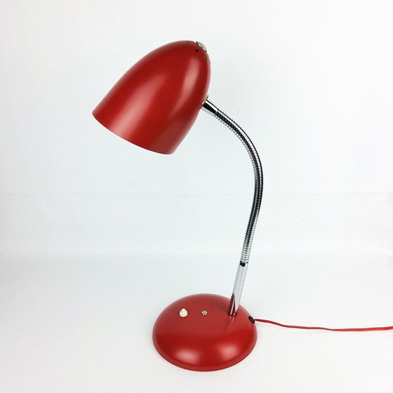 Image 1 of Lampe vintage Bauhaus en métal rouge 1950