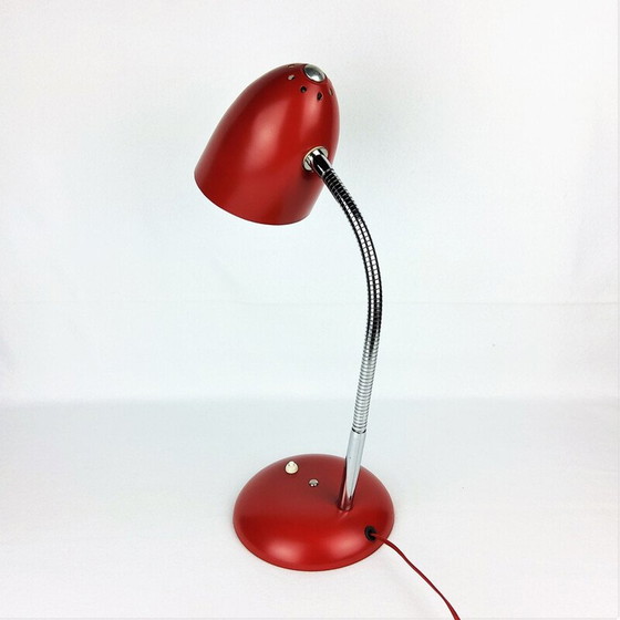 Image 1 of Lampe vintage Bauhaus en métal rouge 1950