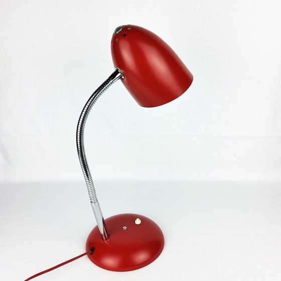 Image 1 of Lampe vintage Bauhaus en métal rouge 1950