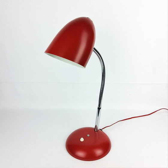 Image 1 of Lampe vintage Bauhaus en métal rouge 1950
