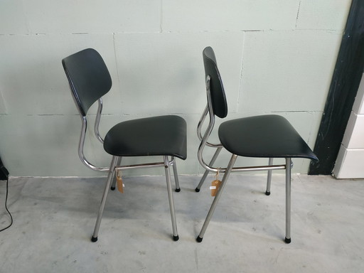 Chaises de cuisine de salle à manger en chrome Brabantia des années 60-70