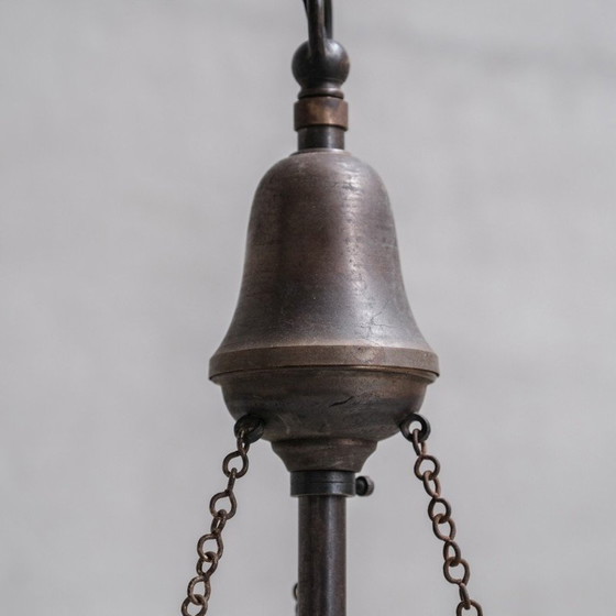 Lampe suspendue vintage bicolore, France 1910 – Suspensions, Glass, Metal (photo 8 of 10)
