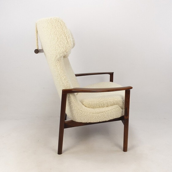 Image 1 of Fauteuil vintage à dossier en forme d'aile par Ib Kofod-Larsen, Danemark années 1950