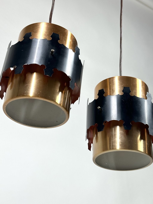 Paire de lampes suspendues design danois par Coronell Electro, 1960's