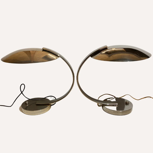 2X Lampes de table par Disderot pour Soka, France, 1970S