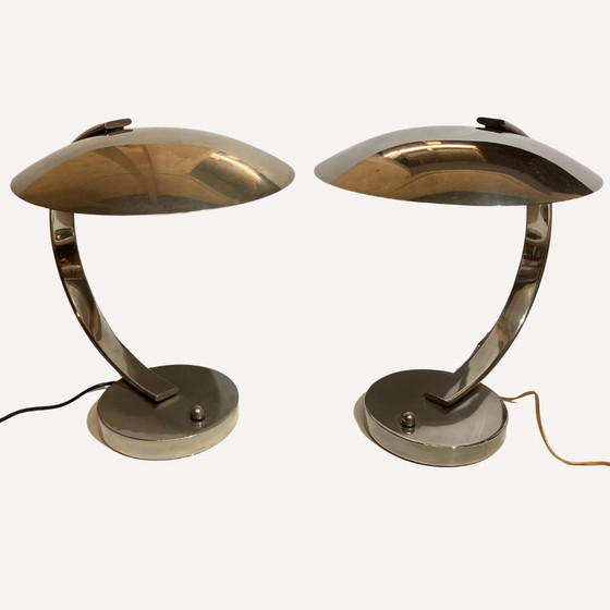 Image 1 of 2X Lampes de table par Disderot pour Soka, France, 1970S