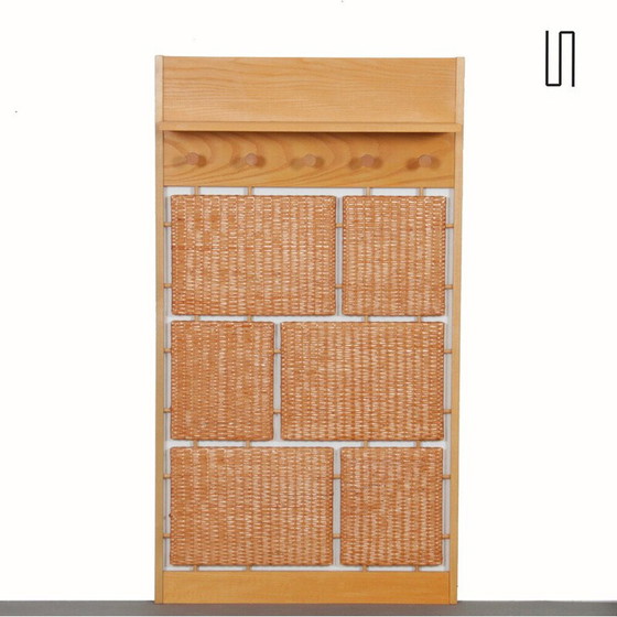 Image 1 of Porte-manteau vintage en rotin pour Uluv, Tchécoslovaquie 1960