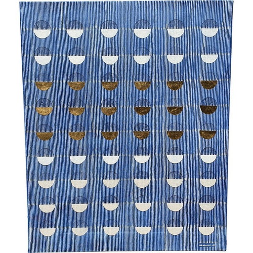 Huile acrylique et feuille d'or sur toile vintage avec châssis 701 Jérémie Iordanoff, 2018.