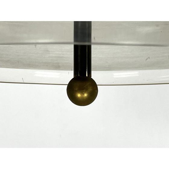 Image 1 of Lustre vintage en laiton et acrylique par Goffredo Reggiani, Italie 1960