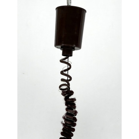 Image 1 of Lustre vintage en laiton et acrylique par Goffredo Reggiani, Italie 1960