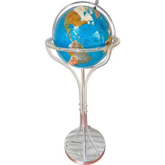 Image 1 of Globe terrestre vintage illuminé