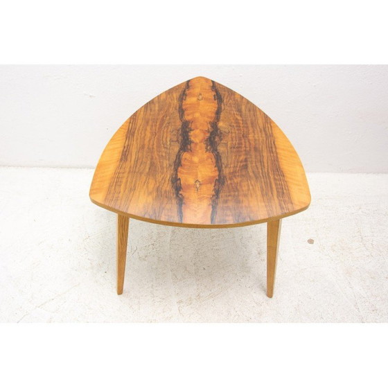 Image 1 of Table d'appoint vintage en noyer, Tchécoslovaquie 1970