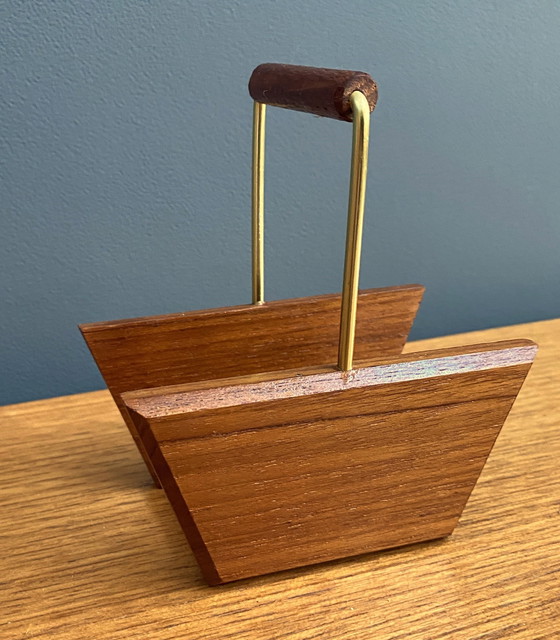 Image 1 of Porte-serviettes en teck 1960S