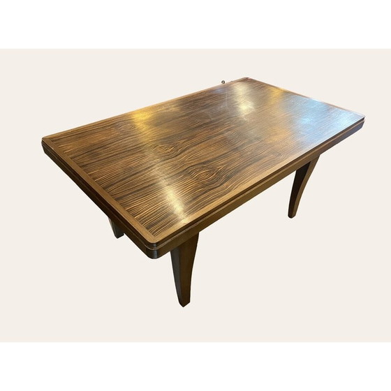 Image 1 of Table vintage en ébène de macassar par Vallin, 1940