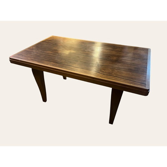 Image 1 of Table vintage en ébène de macassar par Vallin, 1940