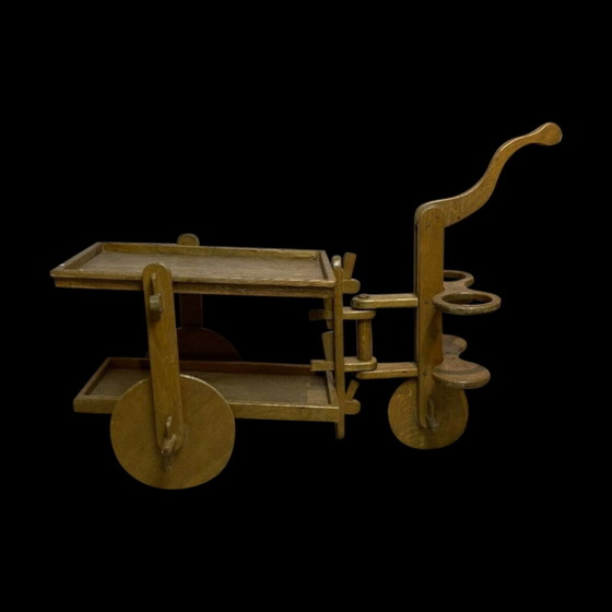 Chariot ou chariot de bar en chêne brutaliste du milieu du siècle dernier, 1950S – Dessertes, Wood (photo 5 of 13)