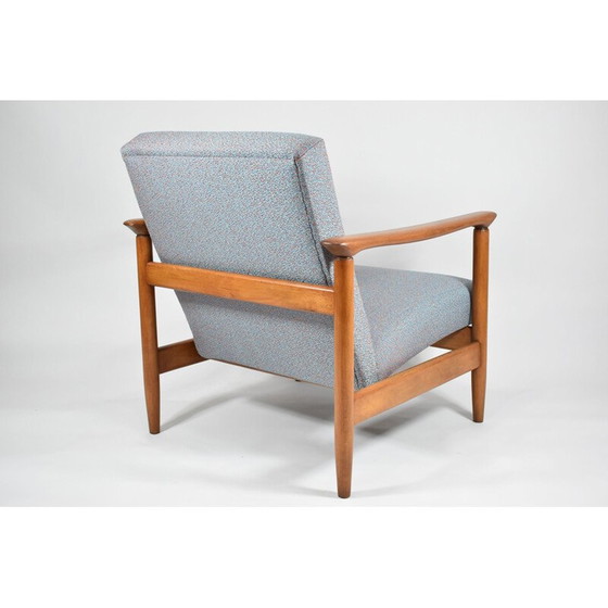 Image 1 of Fauteuil vintage avec tissu multicolore par E.Homa 1960