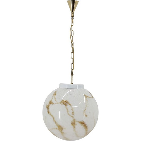 Image 1 of Paire de lampes suspendues en verre vintage par Kamenicky Senov, Tchécoslovaquie 1970