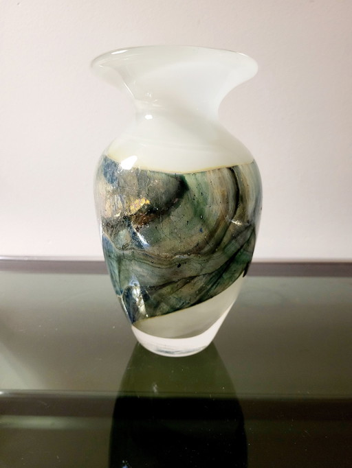 Vase en cristal de Val Saint Lambert Studio, numéroté Sk L 1992, Liège, années 1990