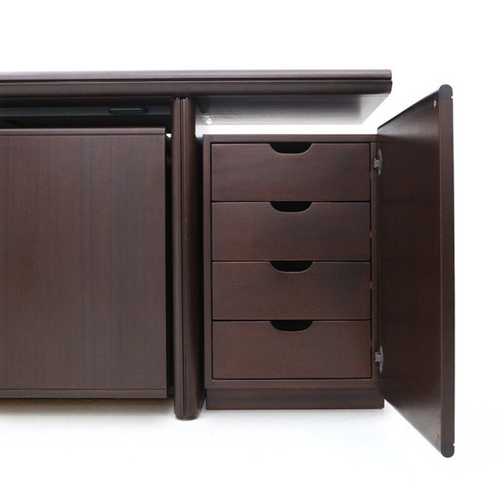 Image 1 of Buffet vintage en bois d'acajou avec table extractible par Giuseppe Scagliotti, 1970