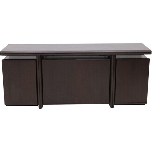 Buffet vintage en bois d'acajou avec table extractible par Giuseppe Scagliotti, 1970